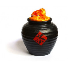 Чорна чайниця Сян Тао з помаранчевою кришкою