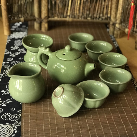 Зелений набір геяо з круглим чайником