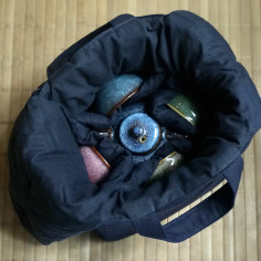 Travel tea-set "Стежинки" в стилі sashiko 2