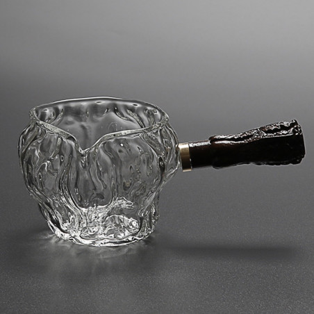 Чахля скляна "під дерево" з дерев'яною ручкою