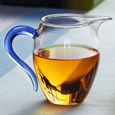 Чахай скляний з блакитною ручкою