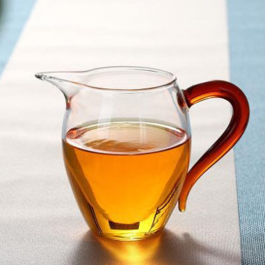 Чахля скляна з коричневою ручкою