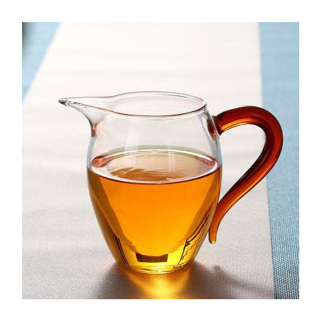 Чахля скляна з коричневою ручкою