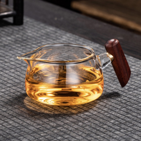 copy of Чахай скляний з дерев'яною ручкою, низький