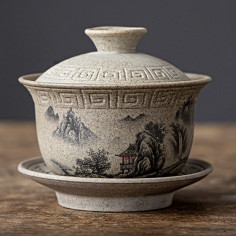 Глиняна гайвань з краєвидом