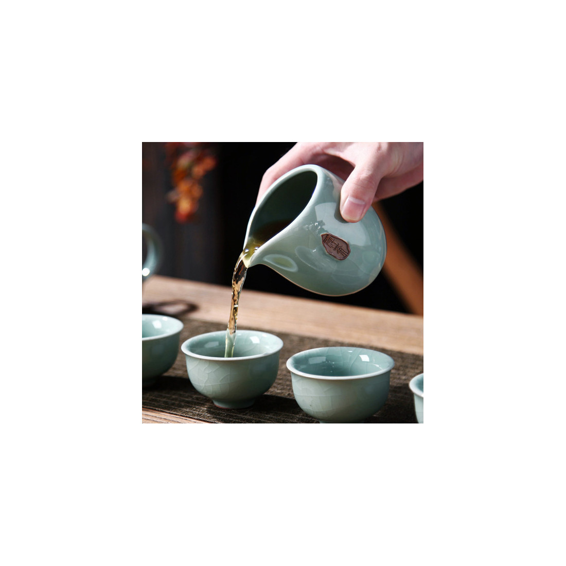 Блакитний набір ґеяо з чайником із... Блакитний набір ґеяо з чайником із...