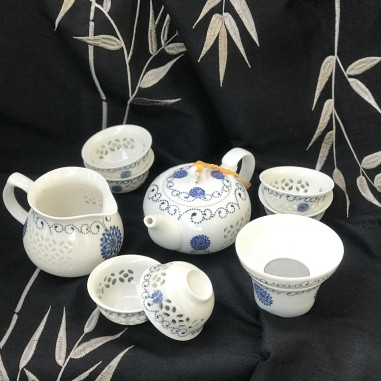 Набір з рисової порцеляни "Соняшники" з чайником