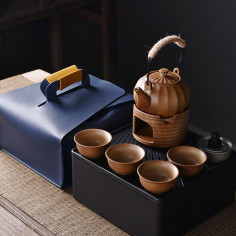 Набір посуду з теракоти в сумці для подорожей (без спиртівки)