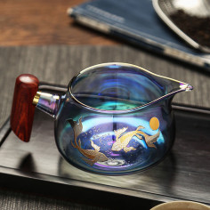 Синій чахай з коропами та дерев'яною ручкою 2