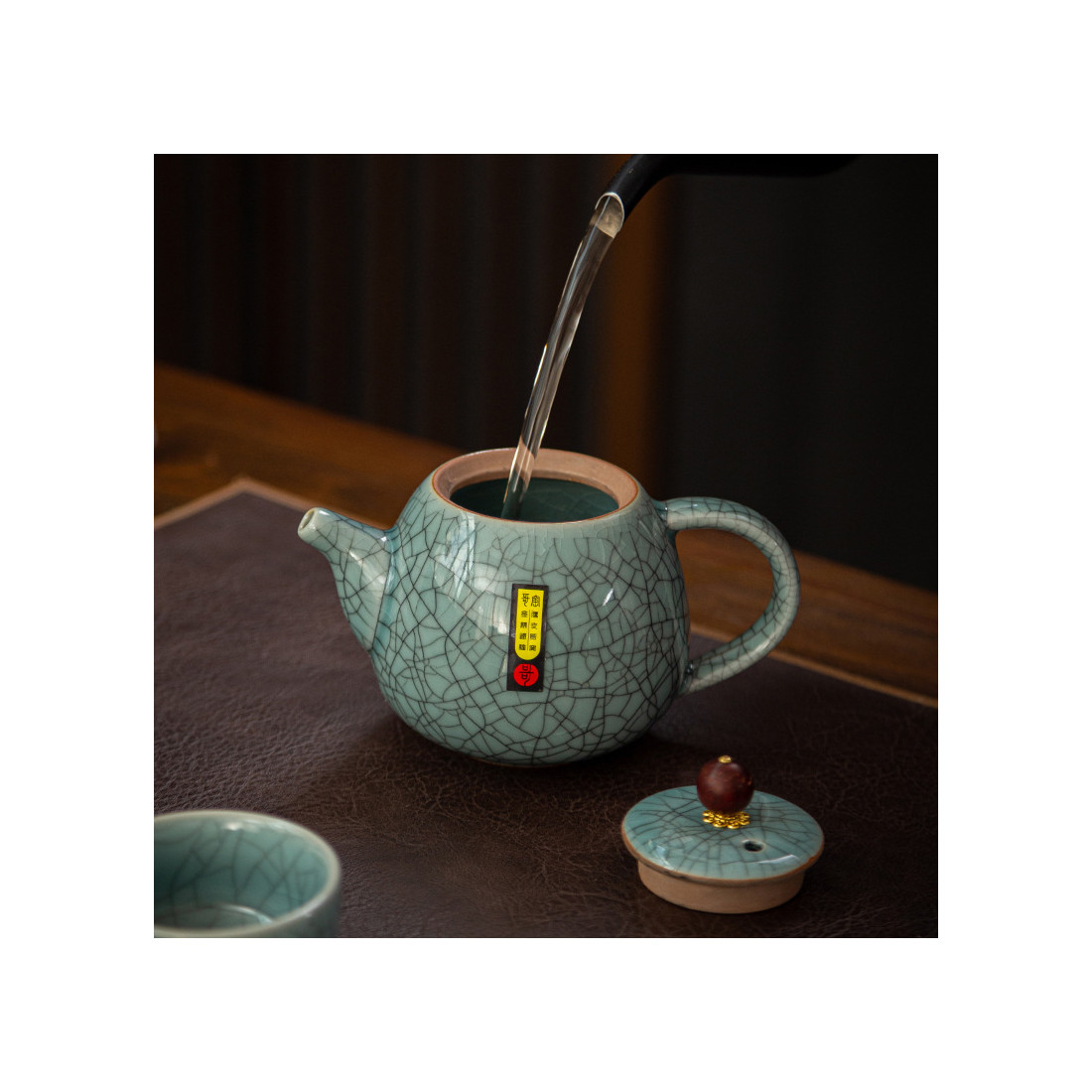 Чайник з намистинкою з ґєяо, блакитний Чайник з намистинкою з ґєяо, блакитний