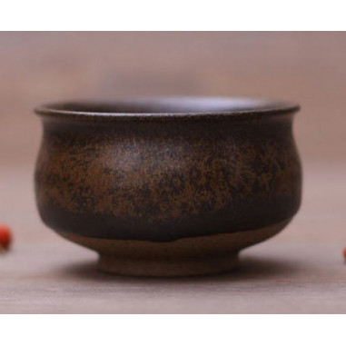 Чорна чаша із позолотою, 80 мл