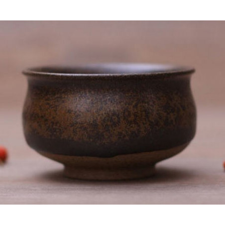 Чорна чаша із позолотою, 80 мл