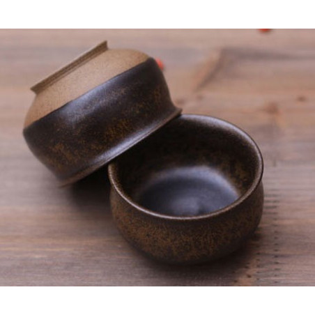 Чорна чаша із позолотою, 80 мл