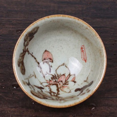 Сіра чаша з малюнком "Лотос", 60 мл