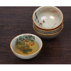 Сіра чаша з малюнком "Лотос", 60 мл 2