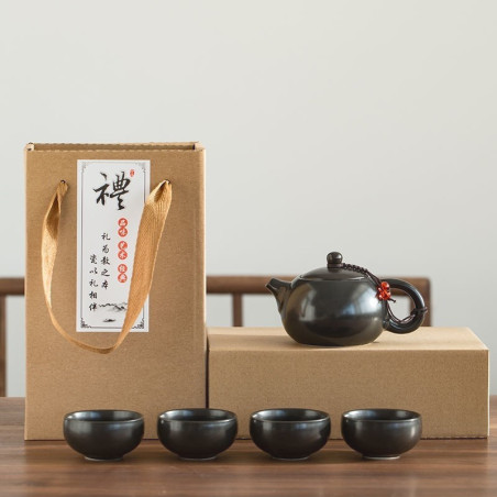 Малий набір посуду з чорного дін'яо