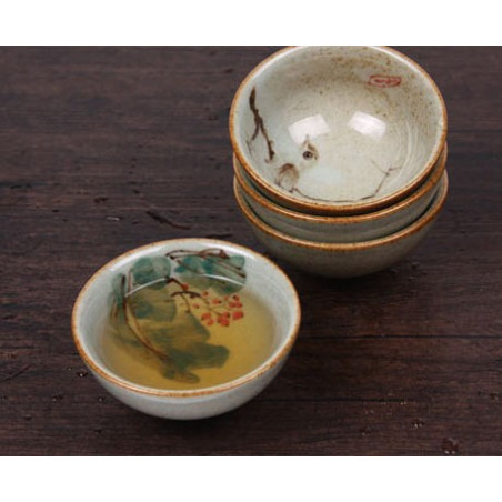 Серія сірих чаш з малюнком Серія сірих чаш з малюнком