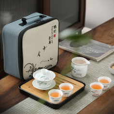 Журавль у хмарах – фарфоровий набір із гайванню для подорожей