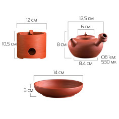 Червоний керамічний чайник... 2