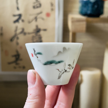 Порцелянова чаша "Сосна та журавель"