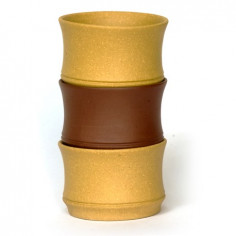 Чаша у формі сегмента бамбука з ісинської глини (жовта) 2