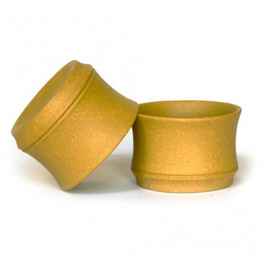 Чаша у формі сегмента бамбука з ісинської глини (жовта)