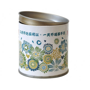 Біла картонна банка для зберігання чаю