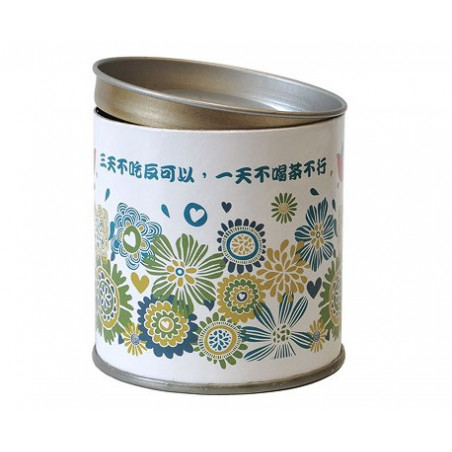 Біла картонна банка для зберігання чаю