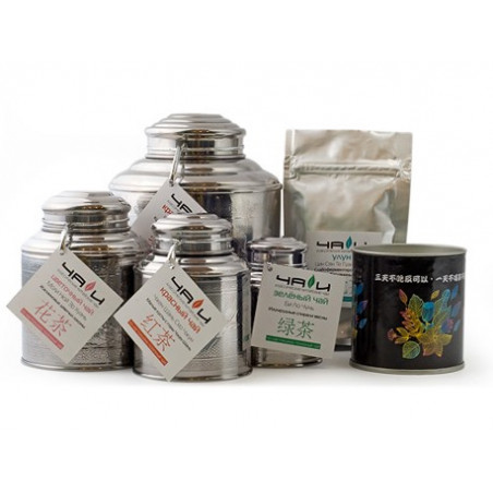 Біла картонна банка для зберігання чаю