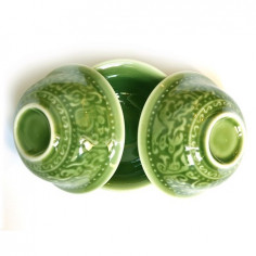 Зелений миску з візерунком 2