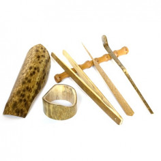 Набір чайних інструментів із плямистого бамбука. 2