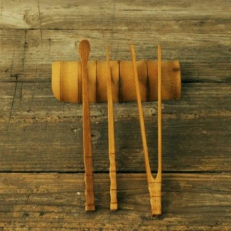 Набір чайних інструментів зі світлого бамбука