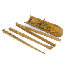 Набір чайних інструментів зі світлого бамбука 2