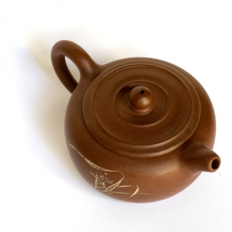 Чайник з ісинської глини у формі барила із зображенням дикої орхідеї Чайник з ісинської глини у формі барила із зображенням дикої орхідеї