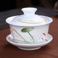 Біла гайвань з лотосом (3,8 цуня)