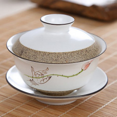 Біла керамічна гайвань з апан мудрою