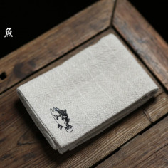 Льняний чайний рушник з рибою