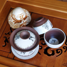 Глиняний чайний набір «Будда» у подарунковій коробці