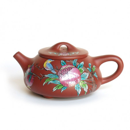 Чайник із ісинської глини з малюнком емаллю