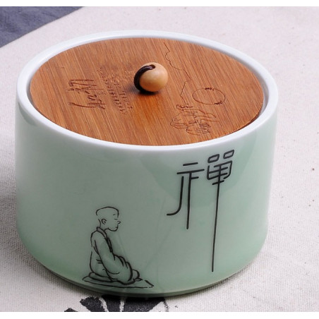 Споглядання, селадонова чайниця з бамбуковою кришкою