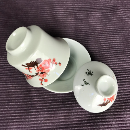 Ніжно-зелена гайвань із червоною сніжною сливою.