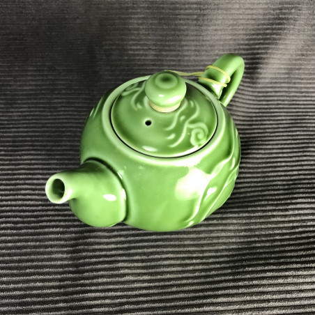 Зелений круглий чайник «Хмари»