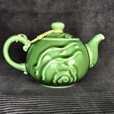 Зелений круглий чайник «Хмари»