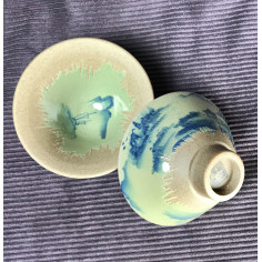 Трикутна чаша із частковим покриттям селадоном «Пейзаж» 2