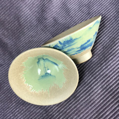 Трикутна чаша із частковим покриттям селадоном «Пейзаж»