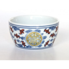 Чаша з цзиндечженського порцеляни «Символ довголіття» (різнокольоровий розпис)