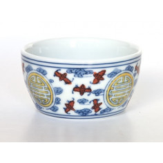 Чаша з цзиндечженського порцеляни «Символ довголіття» (різнокольоровий розпис) 2