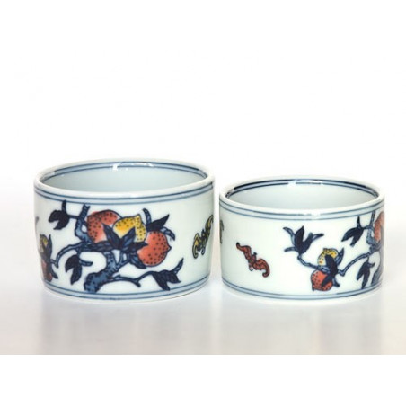 Чаша з цзиндечженського порцеляни з прямими верстатами «Персик довголіття» (велика)