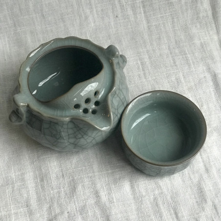 Чайник-гайвань із селадону з чашею-кришкою в подарунковій коробці