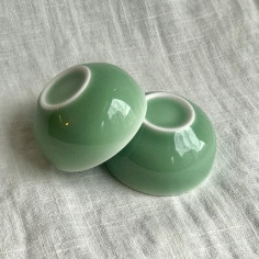 Маленька чаша з діао кольору зеленої сливи 2